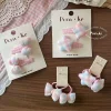 New Korean-style sweet and beautiful checkered bow hair clip for girls, side wavy bangs clip, high-elasticity matching hair band for girls details Picture